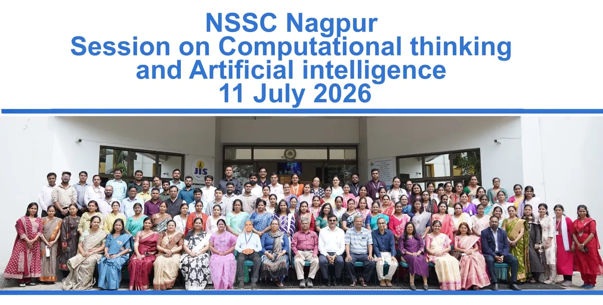 Group photo of adults posed in rows outside a building, workshop participants at Nagpur Sahodaya Schools Complex