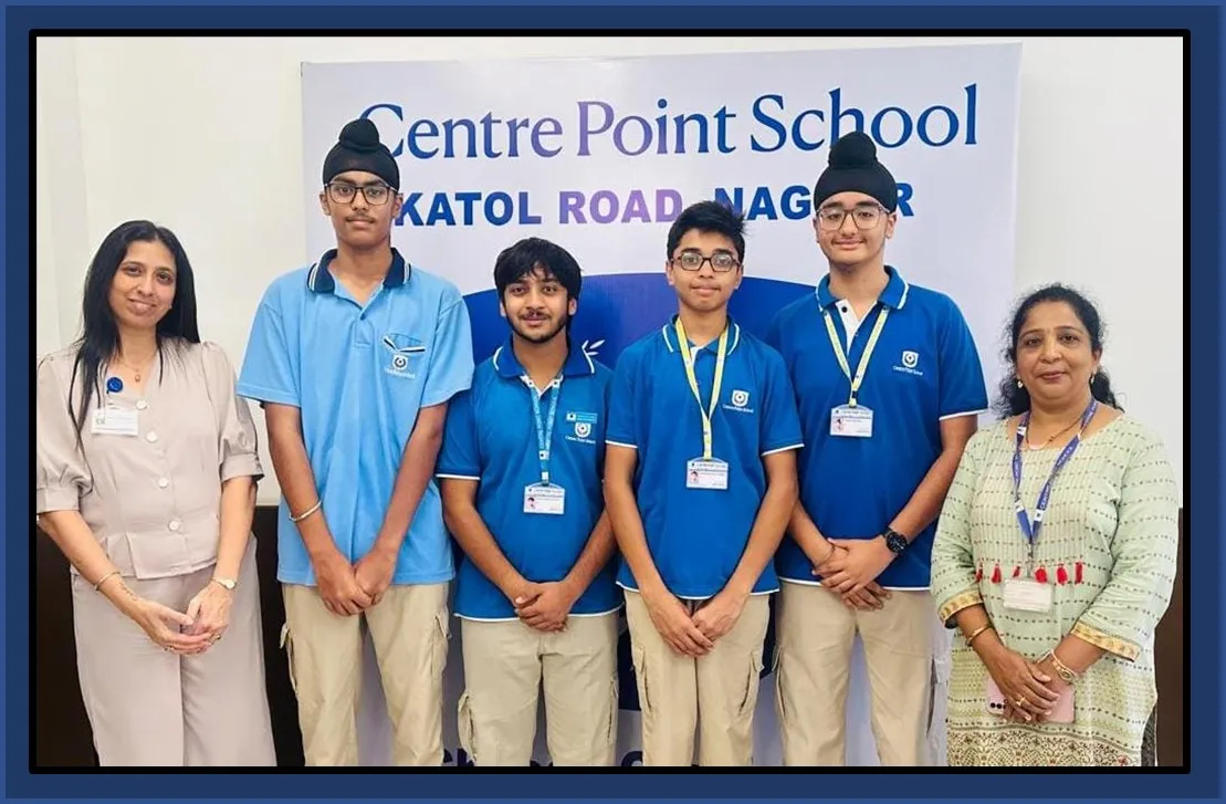 Group photo of students and women in front of CPS (Katol Road) banner