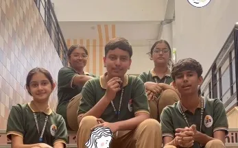 Five Std. IX students of Jain International School in their World Mental Health Day video message.